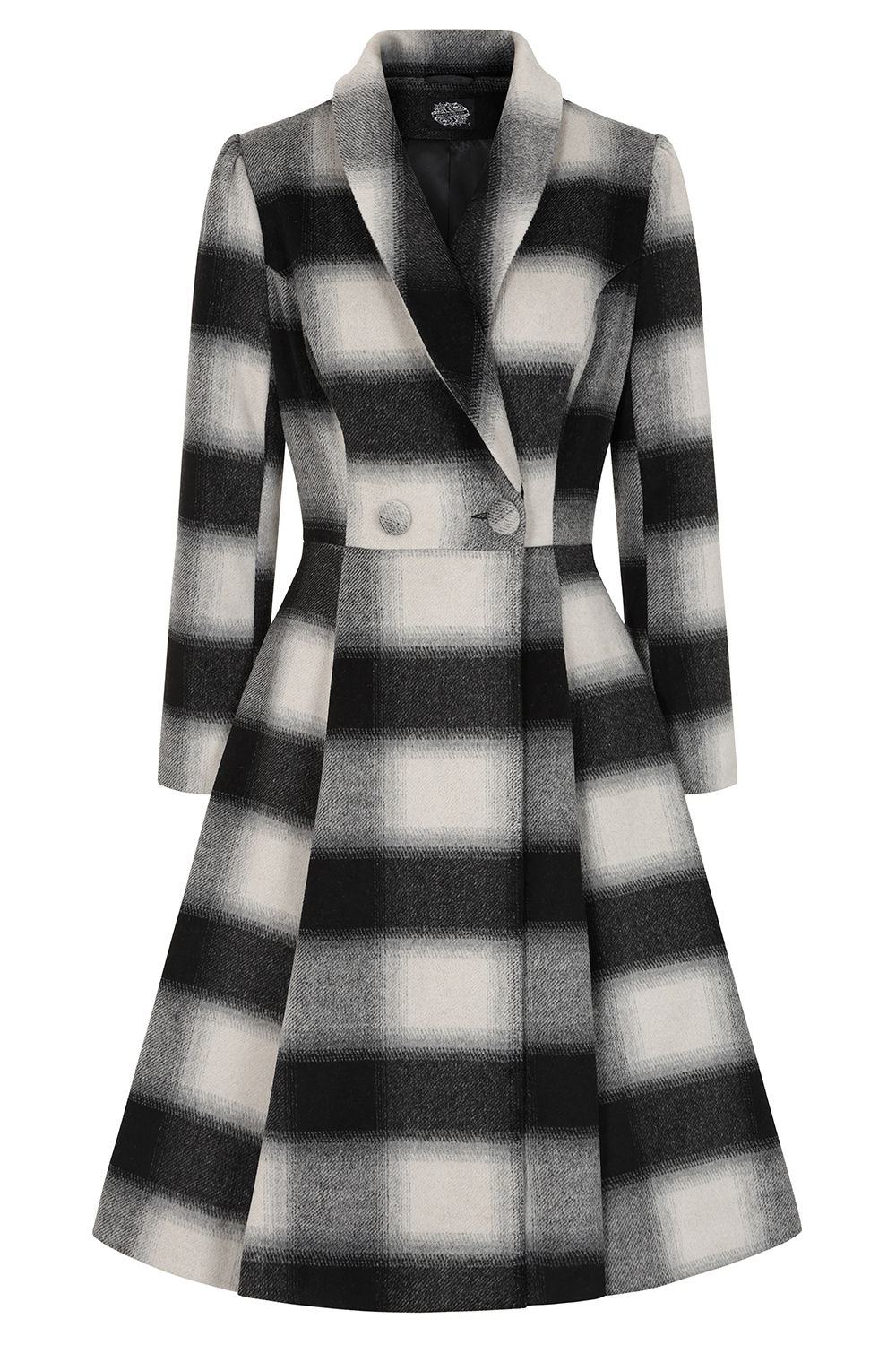 Lenora Check Swing Coat in Extended Sizing
